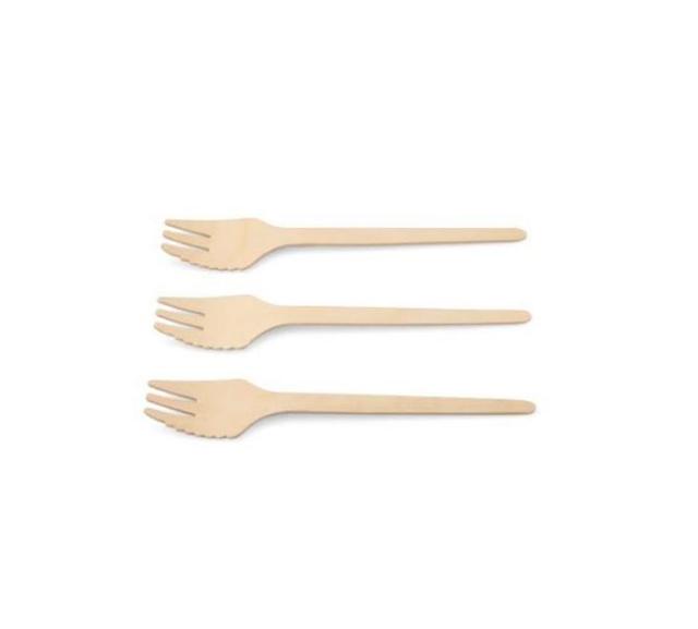 Snackvork hout met snijrand 135mm (Pak 200 stuks)