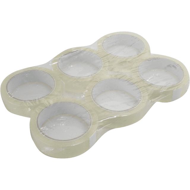 Tape acryl low noise 25mmx66mtr Transparant (Pak à 6 Rol)