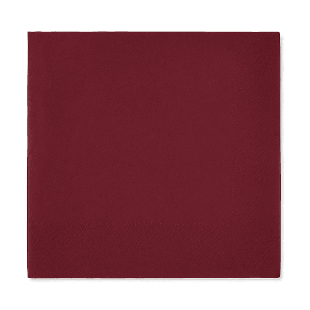 Servetten 24x24cm 1-laags 1/4 vouw Bordeaux (Doos 4000 stuks)