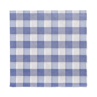Servetten geruit Blauw\Wit 1-laags 33x33cm 1/4-vouw (Doos 10x100stuks)