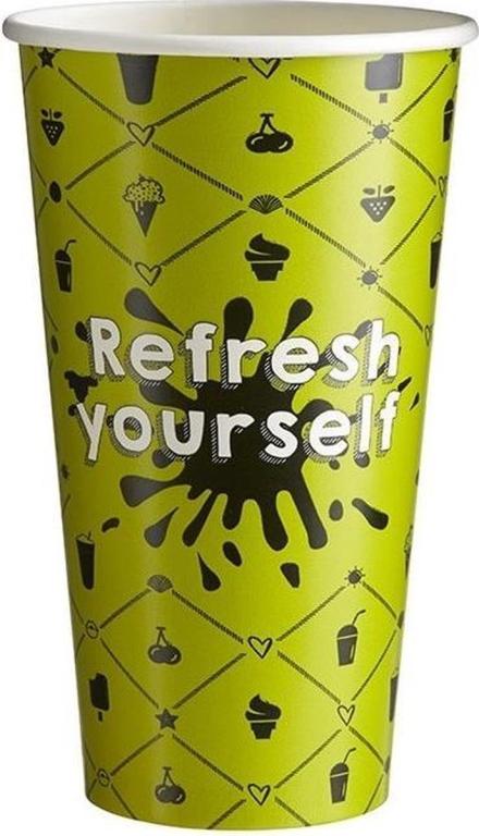 Milkshakebeker 0.5L krt ( 90mm ) refresh yourself paars ( 50 stuks )