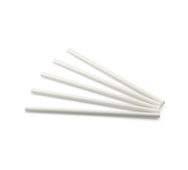 Drinkrietje (FSC®) Papier Wit ø 8 mm / 24cm (Pak 100 stuks)