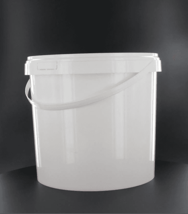 5 liter emmer rond Wit verzegelbaar 165 gram met beugel, 25 stuks
