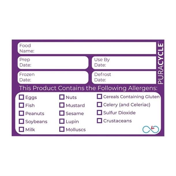 Allergenenlabel paars 50x50 ( 500 stuks )