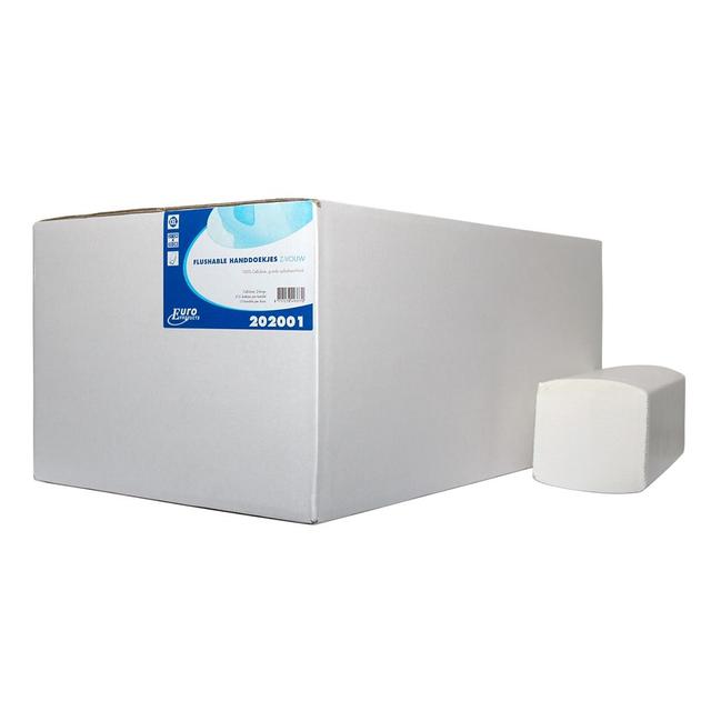 Handdoekpapier Z-fold | flushable| cellulose | 2-laags (Doos 20 x 160 vel)