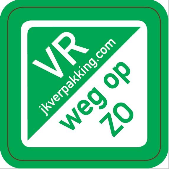 Dagstickers Vrijdag weg op ZO 19x19mm Groen ( Rol 1000 stuks )
