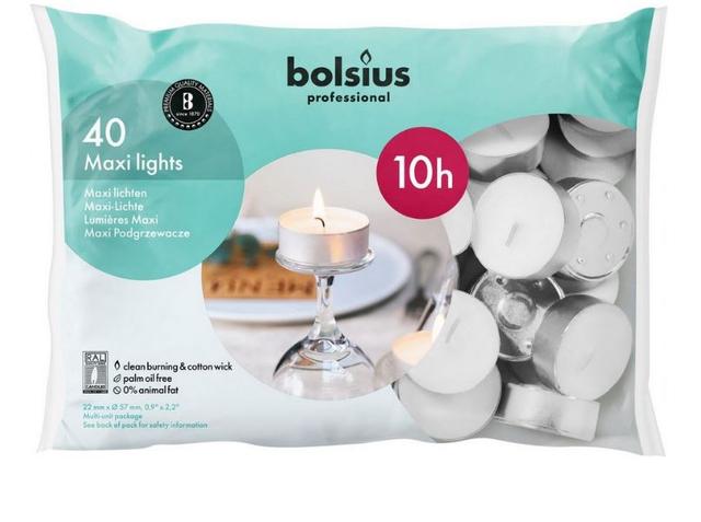Bolsius Professional Theelichten 10 branduren (Zak 40 Stuks)