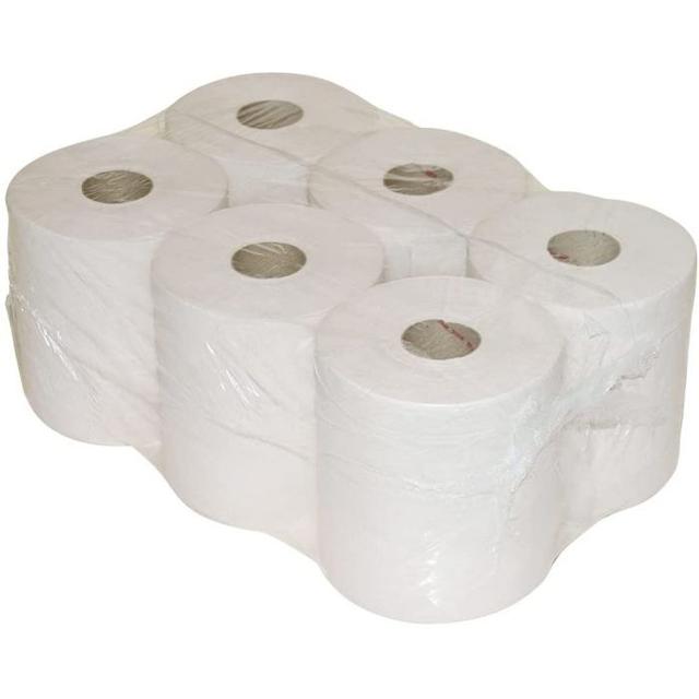 Poetsrol midi 1-laags Wit 19cm x 300mtr