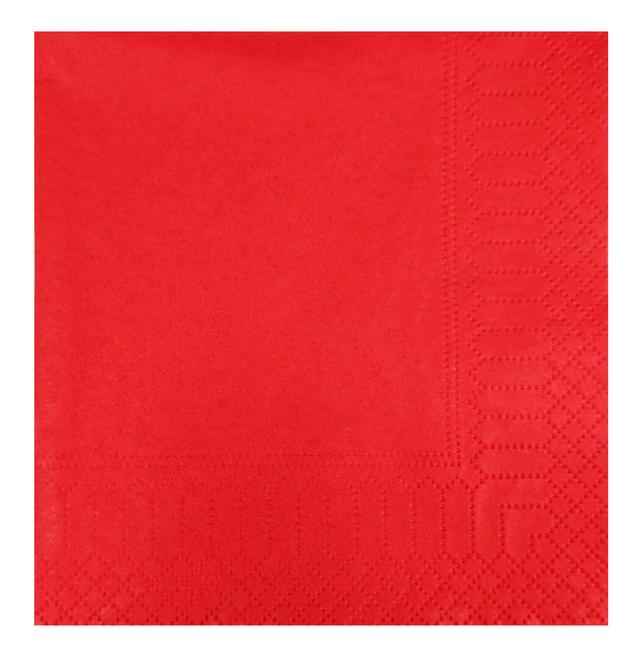 Servetten rood 24x24cm 2lg 1/4vouw (Doos 2400 stuks)