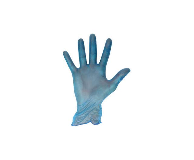 Handschoen Vinyl gepoederd Blauw Medium (100stuks)