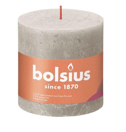 Rustiek stompkaars 100/100 Sandy Grey (Doos 3 stuks)