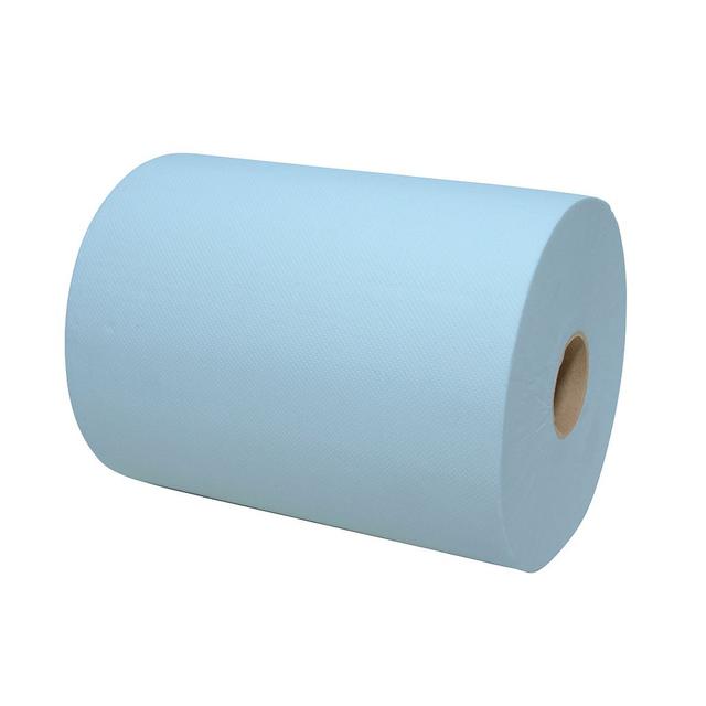 Rolhanddoek MINI MATIC XL 2-lgs BLAUW cell. 165m x18.3cm (Pak 6 rol)