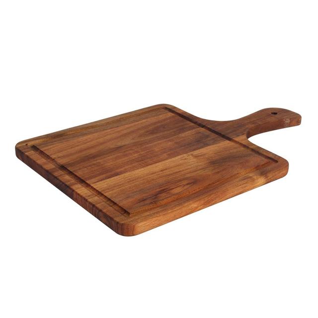 Acacia serveerplank met handvat vierkant 37,4 x 25cm