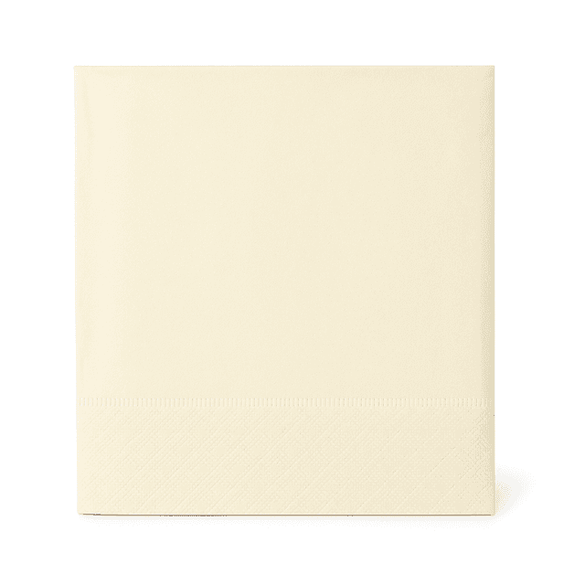 Servetten 24x24cm 1-laags 1/4 vouw Creme (Doos 4000 stuks)