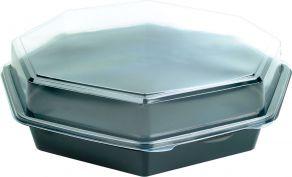 Octaviewschaal 305x305x60mm PS. Zwart (Doos 75 stuks)