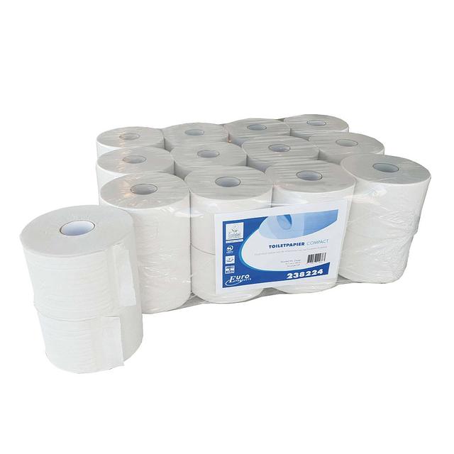Toiletpapier Compact 2-laags Wit (Pak 24 rollen a 100 meter)