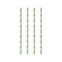 Drinkrietje papier Green Dots  ø 6 mm / 20cm ( 100 stuks )