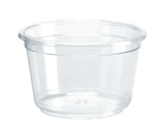 Bakje / botercup (tipje), 30cc, transparant, 30x47mm, PS, 2250 stuks