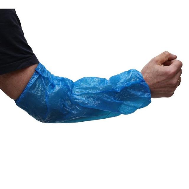 Mouwovertrek PE, Blauw 20x40cm 20my (Pak 100 stuks)