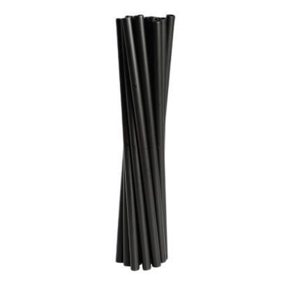 Reusable rietje 200x8mm zwart 100 stuks