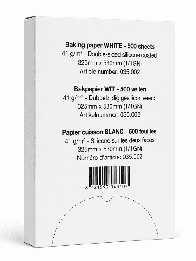 Bakpapier wit 32,5x53cm in dispenserdoos