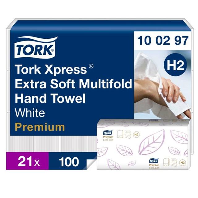 Handdoeken Tork xpress multifold 2-laags wit Extra Soft Premium ( 100297 ) 2100st.