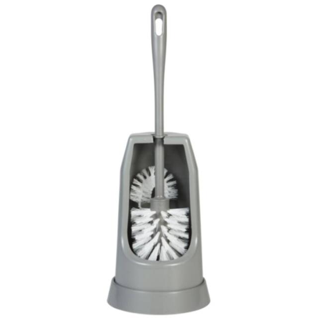 Classic toiletborstel met randborstel en ronde houder 400mm grijs medium vezels