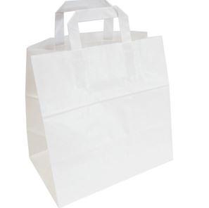 Papieren draagtas blanco 260x170x250mm Wit (Doos à 250 stuks)