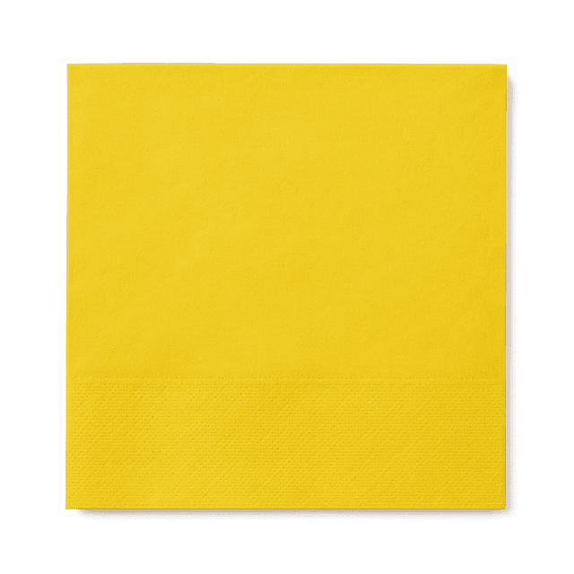 Servetten 24x24cm 1-laags 1/4 vouw Geel (Doos 4000 stuks)