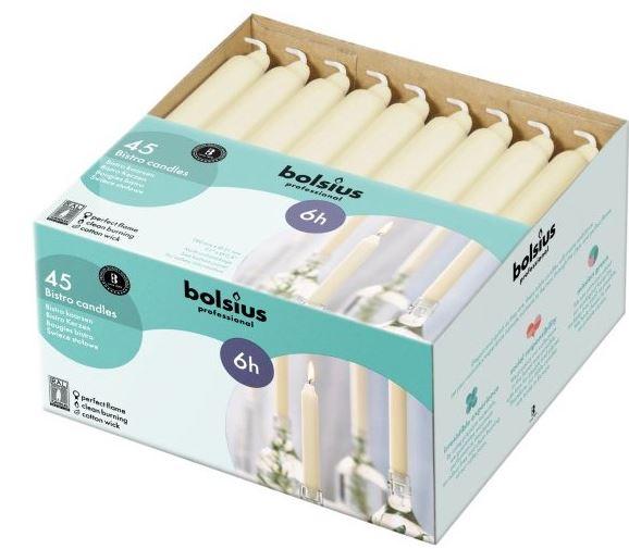 Diner kaars 180/21,3mm Ivoor (Doos 135 stuks)