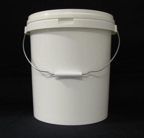 20 liter emmer rond wit  MF 618 gram met metalen beugel