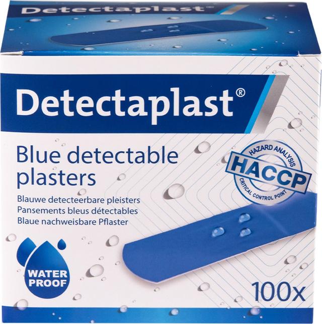 Detectiepleister waterproof blauw, 25x72mm (Pak 100 stuks)