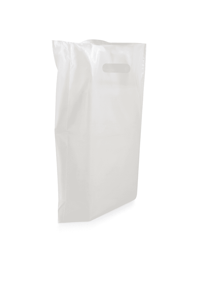 Plastic shopper tas wit 50 + 30 x 85 cm 50my (Doos 180 stuks)