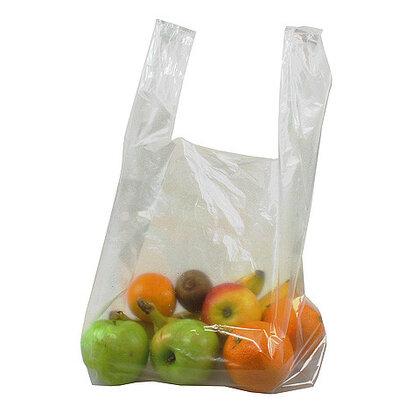 Plastic shopper tas transparant 25+6x50cm 25my (Doos 1000 stuks)