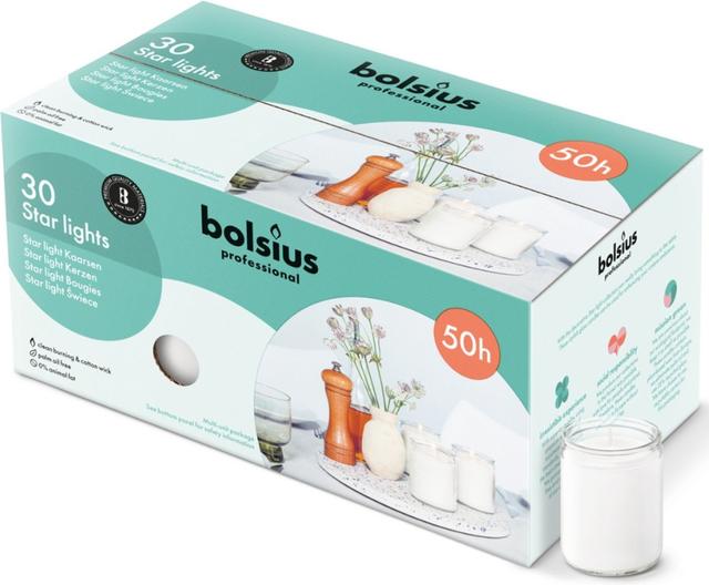 Star Light glas transparant Bolsius (Doos 30 stuks)