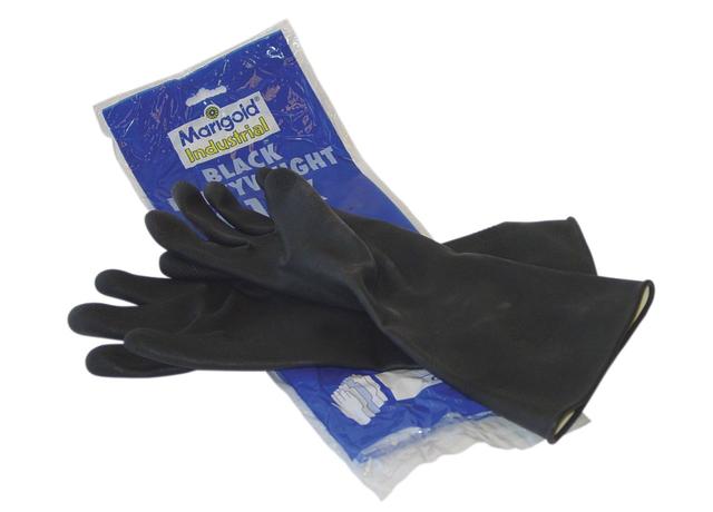 Huishoudhandschoen strong zwart  large, Met extra lange manchet , 1 paar