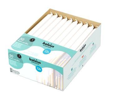 Bolsius tafelkaarsen 290x22 Wit (Pak 50 stuks)