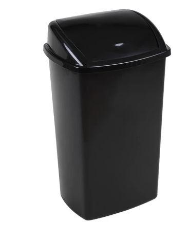 Afvalbak met Swing deksel 50 liter - zwart