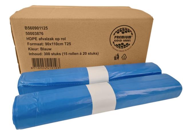 Afvalzak 90x110cm - 150Liter T25 blauw 20st.