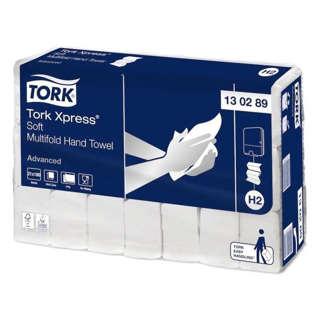 Tork 130289 Handdoek H2 Xpress Soft Z-Fold 2-laags 21 x 25cm H2