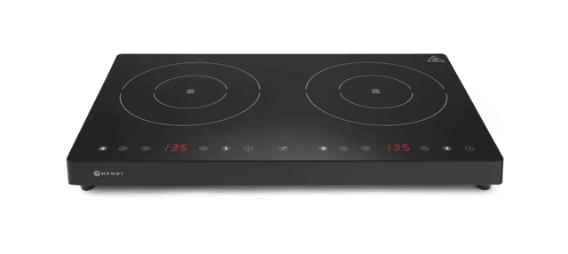 Dubbele Inductiekookplaat zw 230V 2000W+1500W Kitchen Line