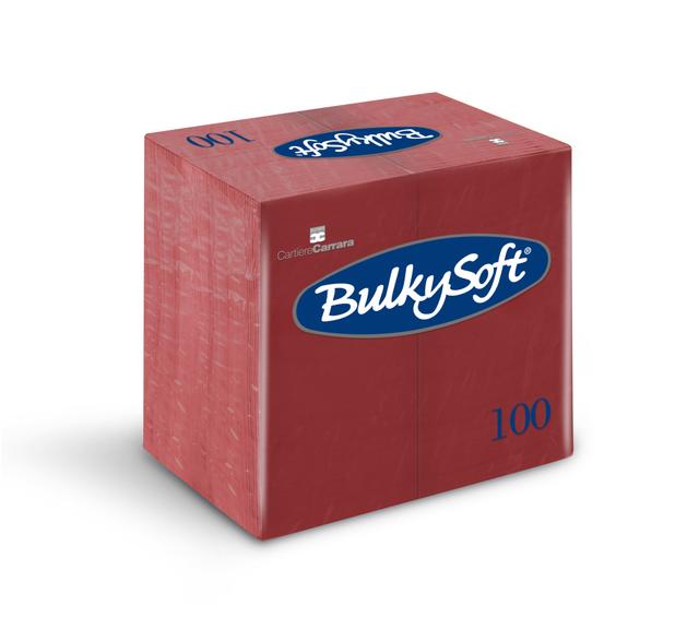 BulkySoft Servetten bordeaux rood 40x40cm 2lg 1/8vouw (doos 2000 stuks ) 