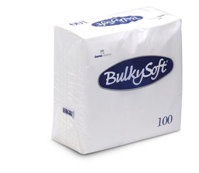 BulkySoft Servetten Wit 40x40cm 2-laags 1/4vouw (Doos  20x100 stuks)