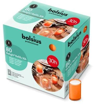 Bolsius Relight Refill Kaarsen PLUS 30 uur Oranje (Doos à 80 stuks)