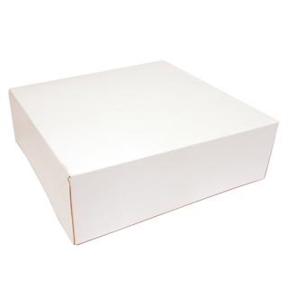 Gebaksdoos vaste deksel karton wit onbedrukt 25x25x8cm ( 125 stuks )