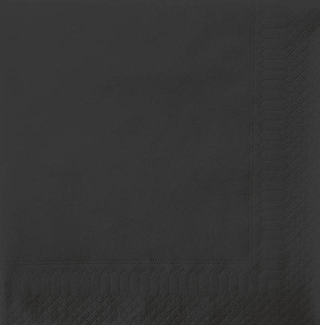 Servetten zwart 40x40 2lg 1/8 vouw (doos 2000 stuks)