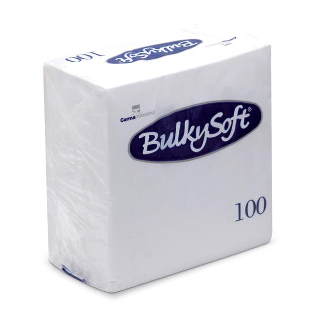 BulkySoft Servetten Wit 24x24cm 2-laags 1/4vouw (Doos à 20x100 stuks)