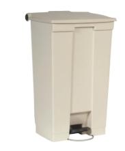 Afvalbak Beige pedaalemmer Rubbermaid 87 LITER verrijdbaar
