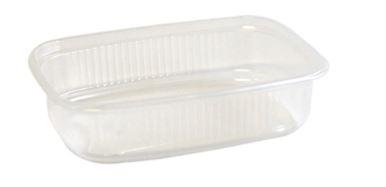 Bakje rechthoekig ''ribbels'' 250cc PP Proppy Transparant ( 1000 stuks )