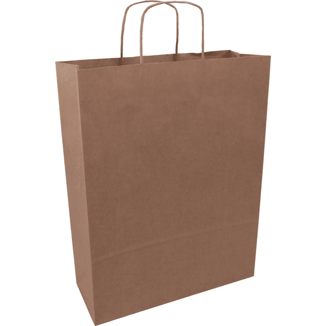Papieren draagtas bruin met koord handvat 32/12x42 (Doos 100 stuks)